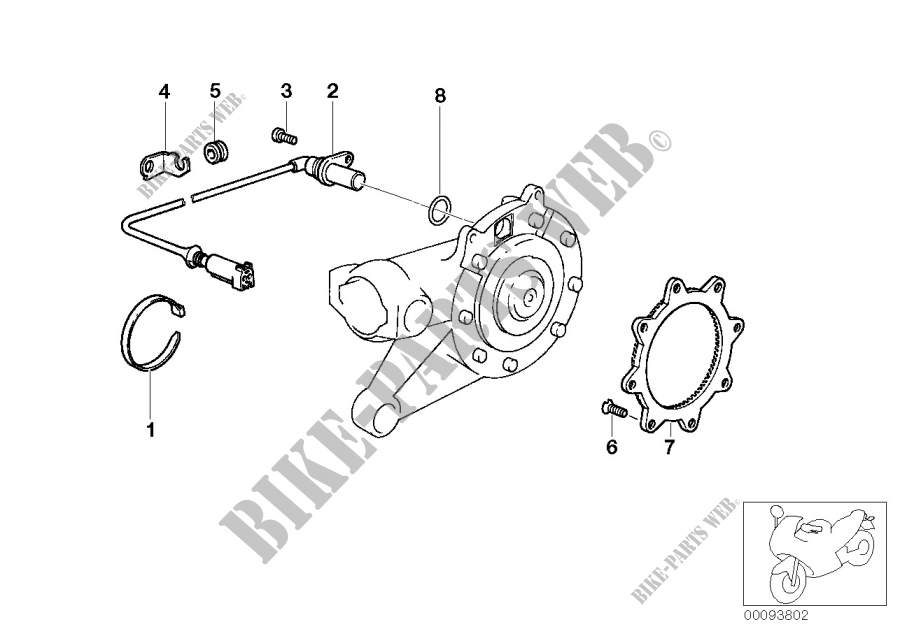 Sensor nº rev. rueda Integral ABS tras. para BMW Motorrad R 1150 RS 01 desde 2000