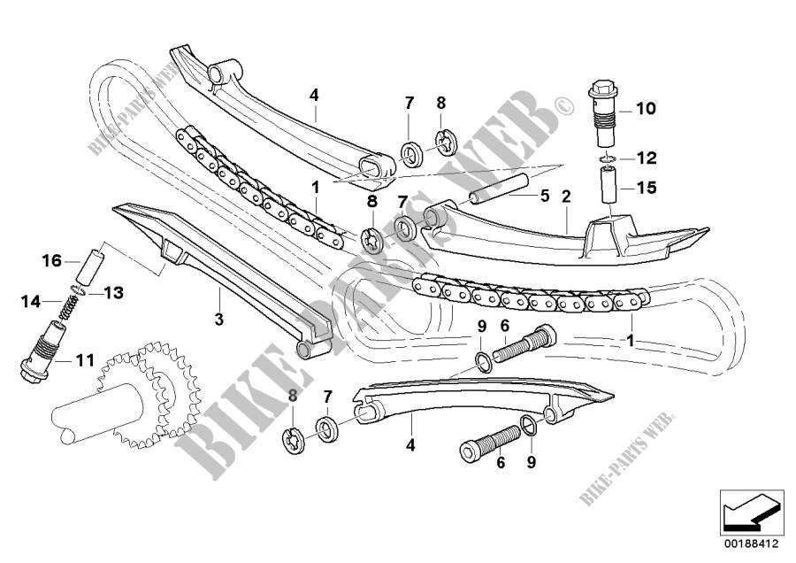 Mando valvulas cadena distr./arbol levas para BMW Motorrad R 850 R 94 desde 1994