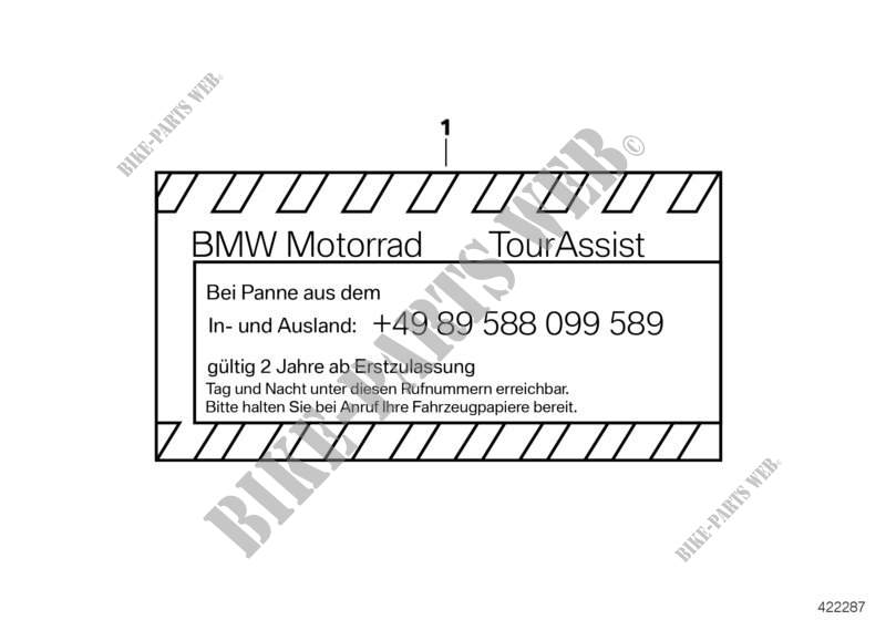 Placa de advert. servicio movilidad BMW para BMW Motorrad HP2 Sport desde 2007