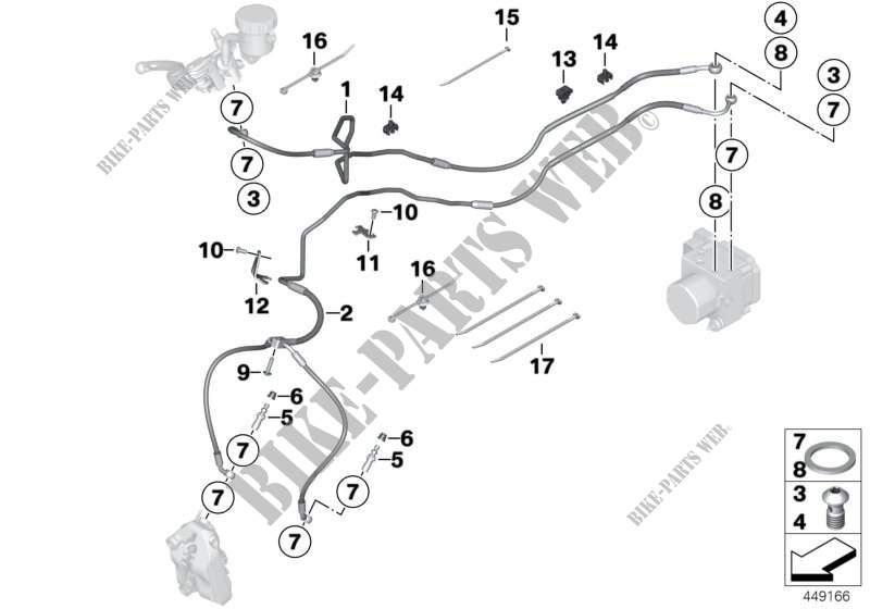 Conducto de freno Sport ABS delante para BMW Motorrad S 1000 RR desde 2008
