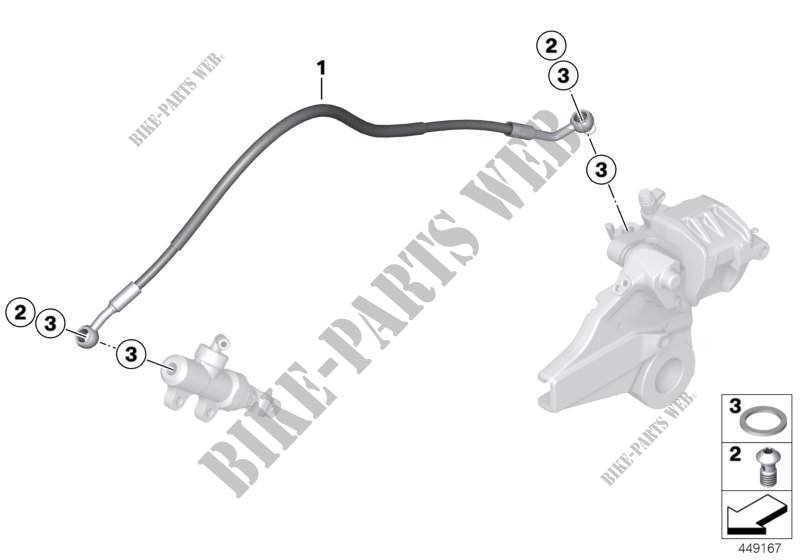 Tubería de freno trasero sin ABS para BMW Motorrad S 1000 RR desde 2010