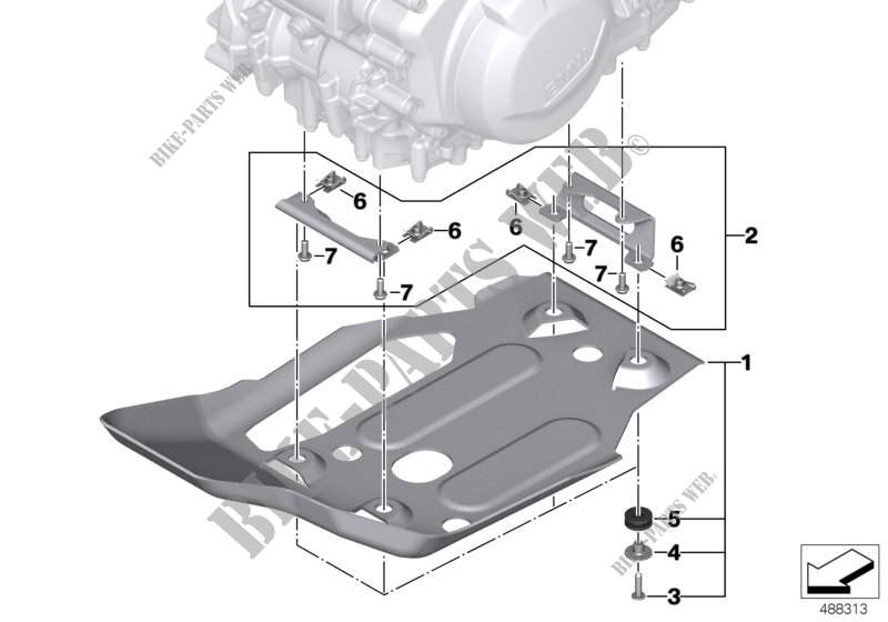 Protección de motor aluminio para BMW Motorrad F 750 GS desde 2016