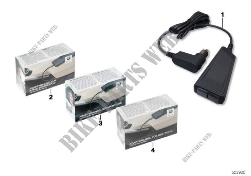 Cargador USB para BMW Motorrad R 1200 GS 17 desde 2015